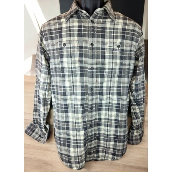 Polo Ralph Lauren Mens Gray Plaid Flannel Shirt Medium - Picture 1 of 6